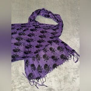 Purple Skull Print Scarf